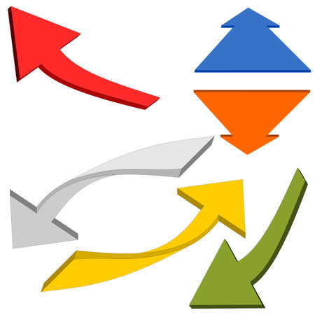 Colorful arrows 3D illustrationのイラスト素材