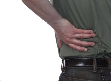Man holding his back
