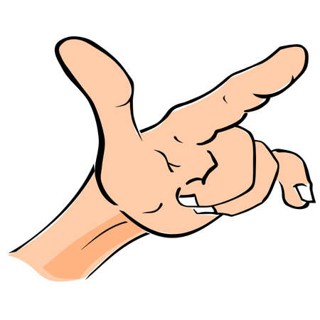 Hand drawn illustration of a forefingerのイラスト素材