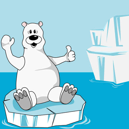 Polar bear on an ice floeのイラスト素材