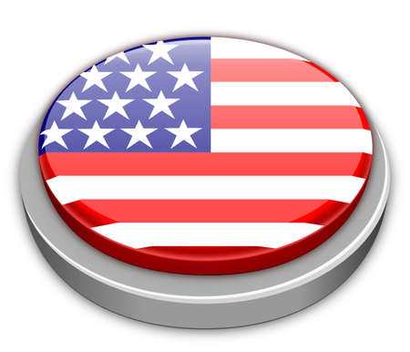 Button with flag of the USAの写真素材