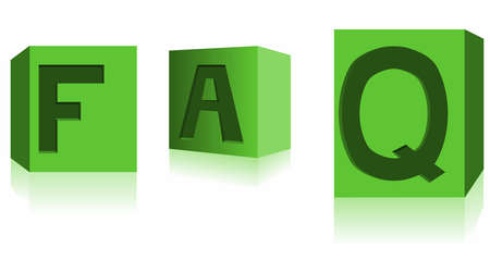 FAQ dices in greenの写真素材