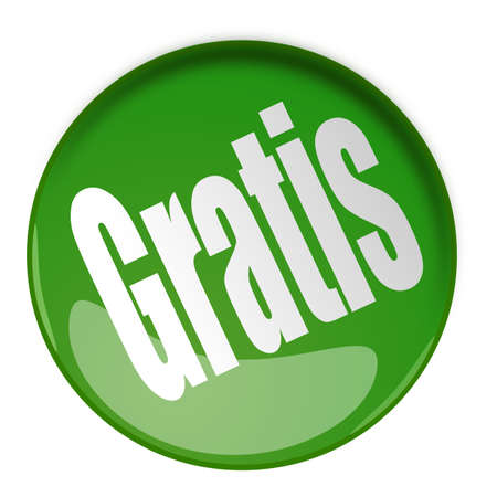 Gratis, Green button in 3dの写真素材