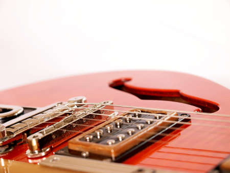 Detail of a used vintage guitar     の写真素材