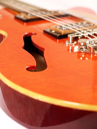Detail of a used vintage guitar