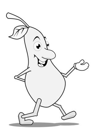 Funny pear line drawing for coloring bookのイラスト素材