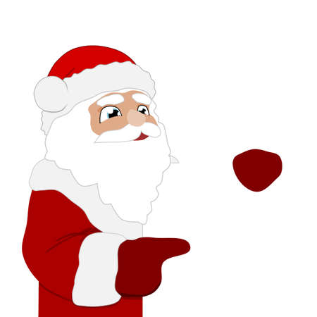 Santa Claus holding a blank signのイラスト素材