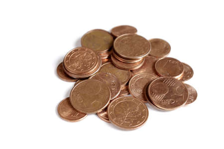 Euro coins isolated on white