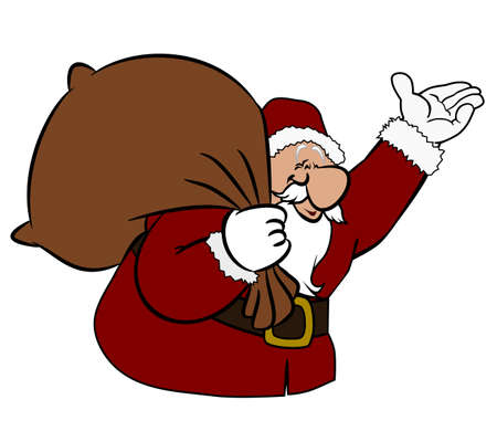Santa Claus with a big bagのイラスト素材