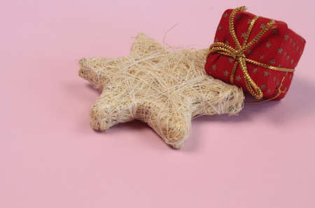 Handmade star with a gift boxの写真素材