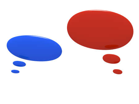 Speech bubbles , 3D image on whiteの写真素材