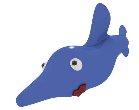 Lovely blue fish with red lips, 3d imageの写真素材