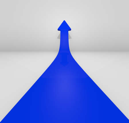 Rising blue arrow, 3D image
