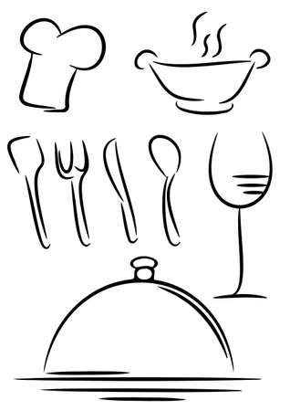 Gourmet icon on white, vector, illustrationのイラスト素材