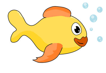 Cute fish, vector illustrationのイラスト素材
