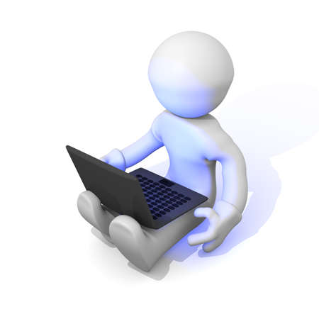 Man with notebook, 3d image