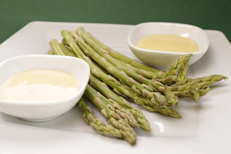 Asparagus on a plateの写真素材