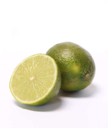 Fresh lime on white