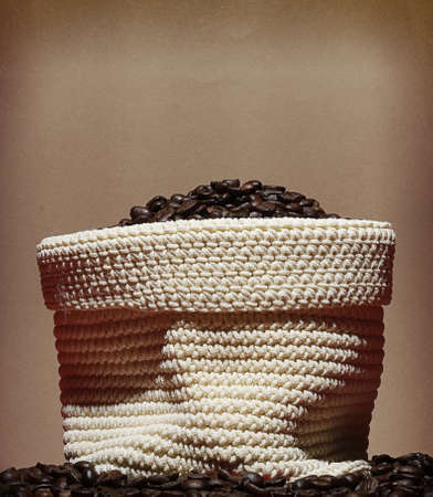 Coffee beans in a bag の写真素材