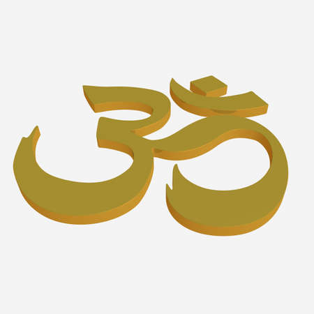 Om symbol on a white background, 3d conceptの写真素材