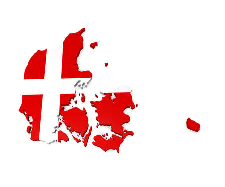 3d map of Denmarkの写真素材