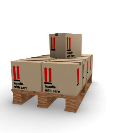 Cardboard boxes on a wooden pallet