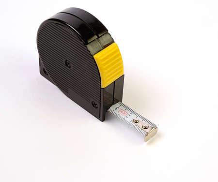 Professional measuring tape on a white backgroundの写真素材