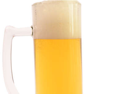 Glass of beer on a white background