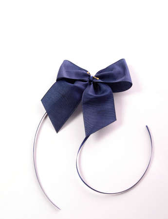 Blue bow on a white background
