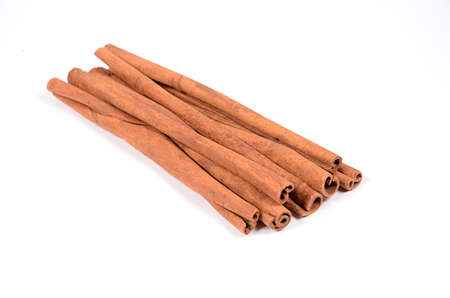 Long cinnamon on a white background