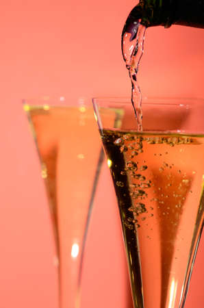 Pouring sparkling wineの写真素材