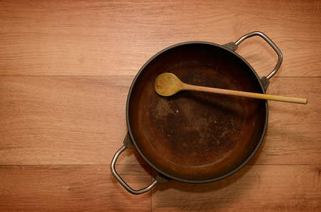 Rusty old pan の写真素材