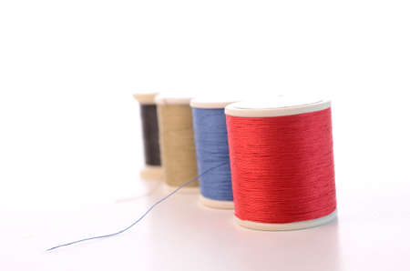 Colorful yarn on a white background