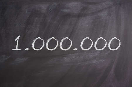 One million on a texture of a blackboard, business conceptの写真素材