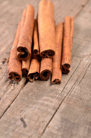 Cinnamon on a rustic wooden table