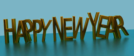 Happy New Year background 3d generatedの写真素材