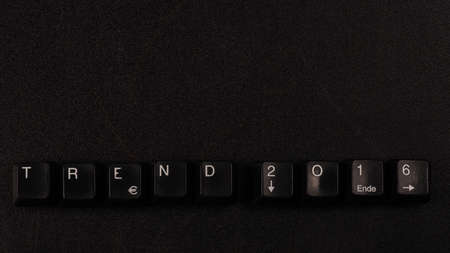 Old used computer keys with the words Trend 2016の写真素材