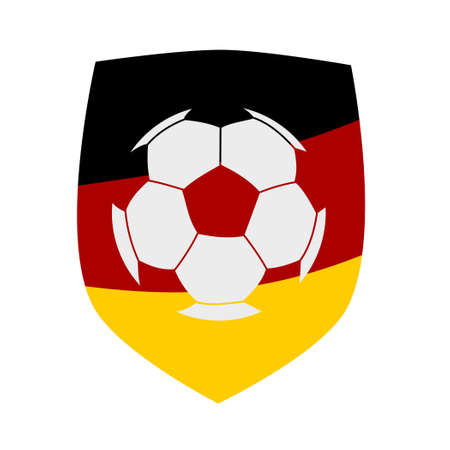 German flag protective shield with a soccer ball silhouetteのイラスト素材