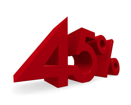 Discount concept image with a red percent icon, 3d renderingの写真素材