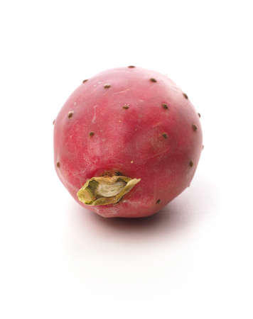 Close up of a sweet prickly pear on a white studio backgroundの写真素材