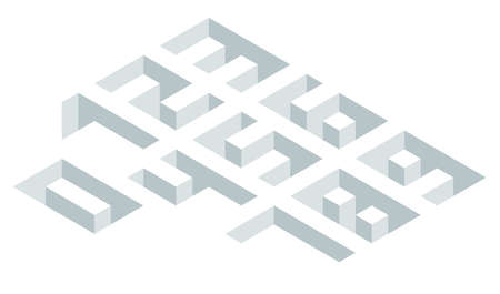 Set of isometric numbers on white vector illustrationのイラスト素材