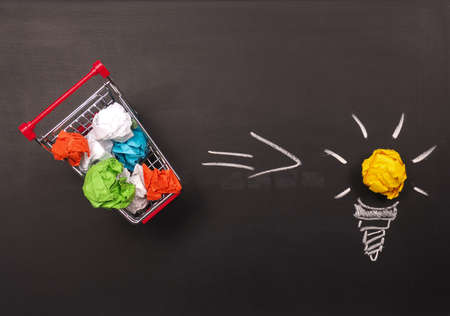 Buying many thoughts to build a great business ideaの写真素材