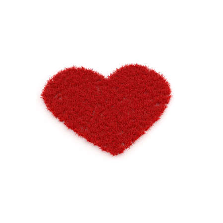 Red heart shape on a white background, 3d renderingの写真素材