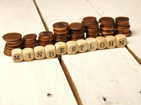 minimum wage, German concept imageの写真素材