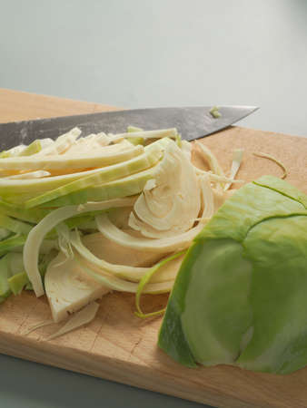 Organic white cabbage, healthy food or diet concept image, vegetarian or vegan foodの写真素材