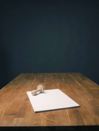 Business background with a stamp, wide angle shotの写真素材