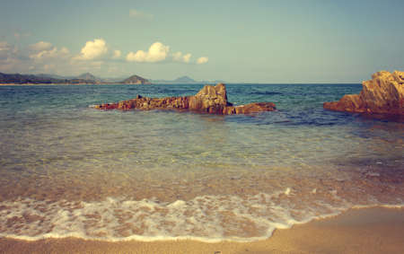 Natural beach in the south of Sardinia, Italyの写真素材