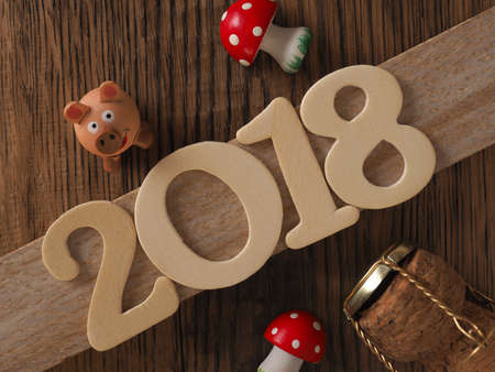 New Year 2018 concept background with lucky signsの写真素材