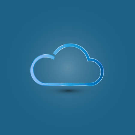 Blue cloud icon on a blue background, vector illustrationのイラスト素材