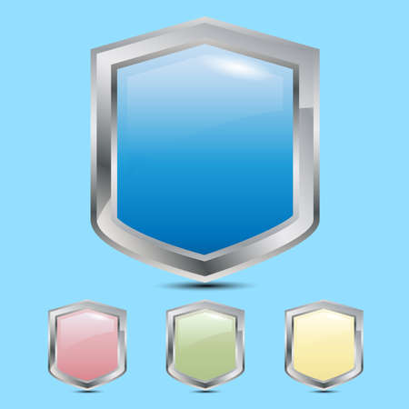 Four flat tone color style protective shieldのイラスト素材